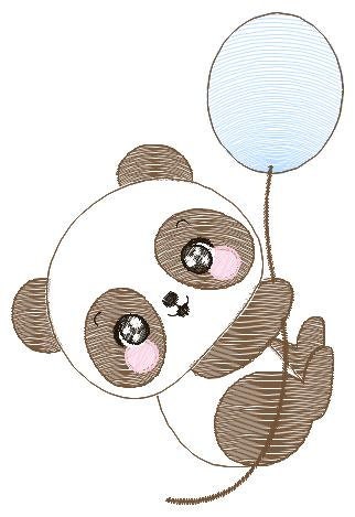 Panda embroidery design - Animal embroidery designs machine embroidery pattern - Baby boy embroidery file - Panda with butterfly download