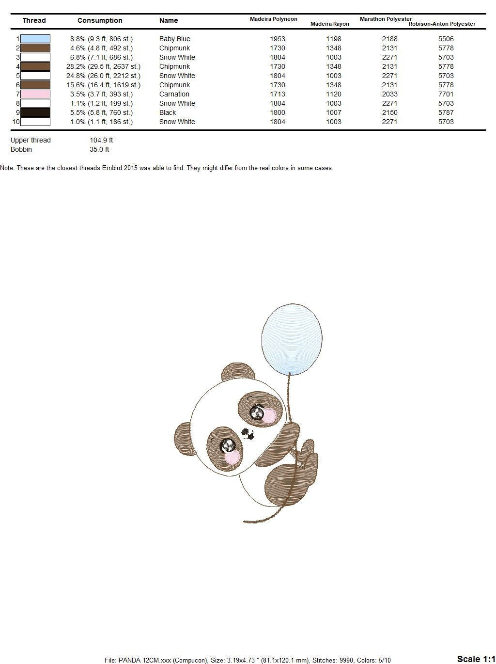 Panda embroidery design - Animal embroidery designs machine embroidery pattern - Baby boy embroidery file - Panda with butterfly download