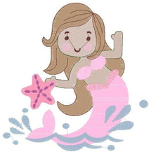 Load image into Gallery viewer, Mermaid embroidery designs - Ocean Sea Princess embroidery design machine embroidery pattern - Baby Girl embroidery file - instant download
