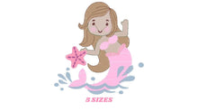 Cargar imagen en el visor de la galería, Mermaid embroidery designs - Ocean Sea Princess embroidery design machine embroidery pattern - Baby Girl embroidery file - instant download
