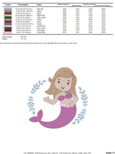 Charger l&#39;image dans la galerie, Mermaid embroidery designs - Sea Princess embroidery design machine embroidery pattern - Mermaid rippled design - Baby Girl embroidery file
