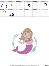 Cargar imagen en el visor de la galería, Mermaid embroidery designs - Sea Princess embroidery design machine embroidery pattern - Mermaid rippled design - Baby Girl embroidery file
