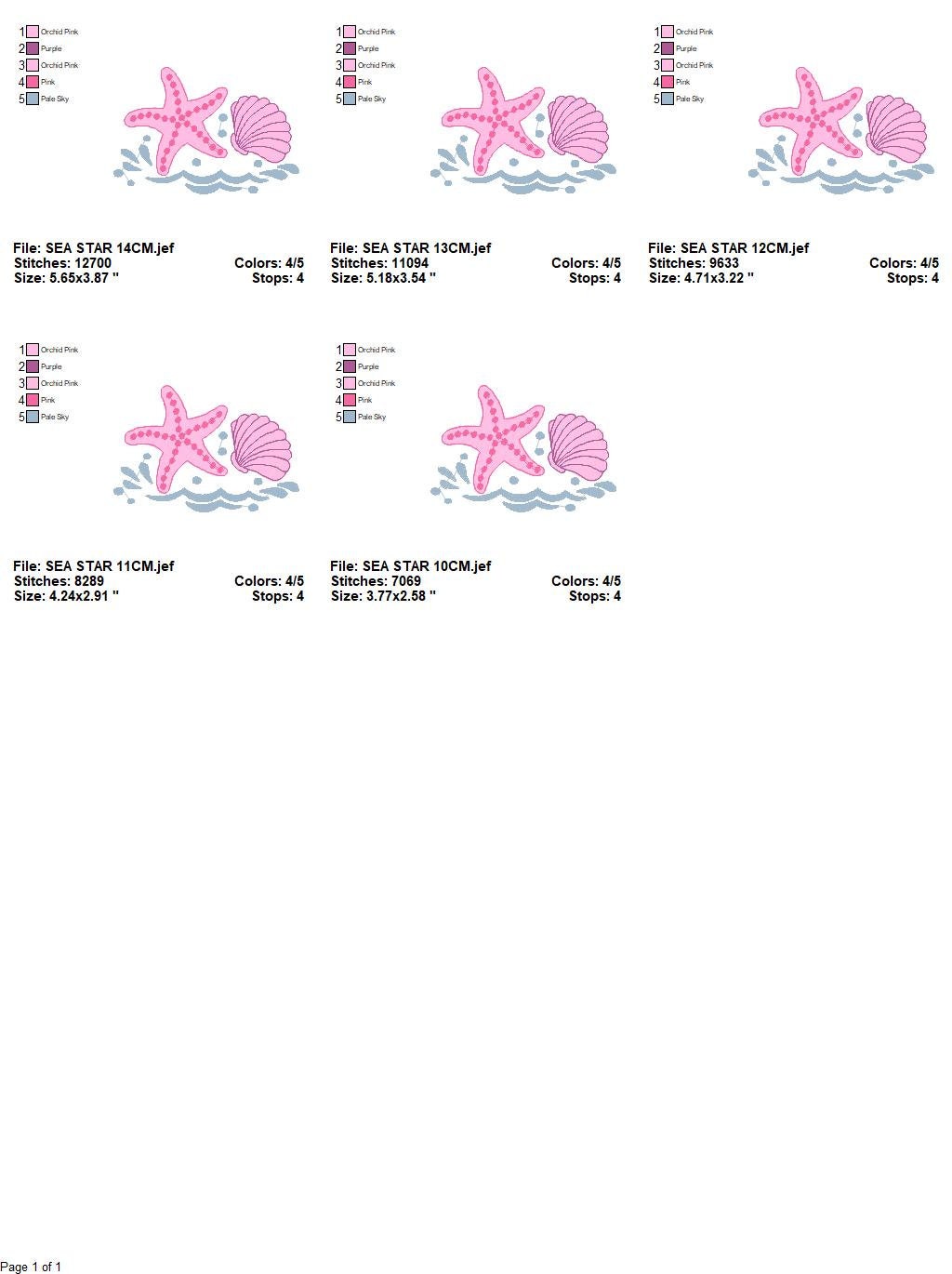 Starfish embroidery designs - Star sea embroidery design machine embroidery pattern - Mermaid embroidery design - Shell embroidery ocean