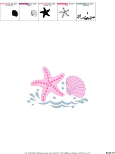 Starfish embroidery designs - Star sea embroidery design machine embroidery pattern - Mermaid embroidery design - Shell embroidery ocean