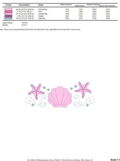 Pearl embroidery designs - Deep sea shells embroidery design machine embroidery pattern - Sea star embroidery file - embroidery download pes