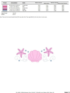 Pearl embroidery designs - Deep sea shells embroidery design machine embroidery pattern - Sea star embroidery file - embroidery download pes