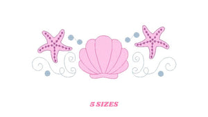 Pearl embroidery designs - Deep sea shells embroidery design machine embroidery pattern - Sea star embroidery file - embroidery download pes