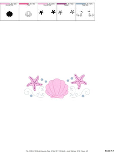 Pearl embroidery designs - Deep sea shells embroidery design machine embroidery pattern - Sea star embroidery file - embroidery download pes