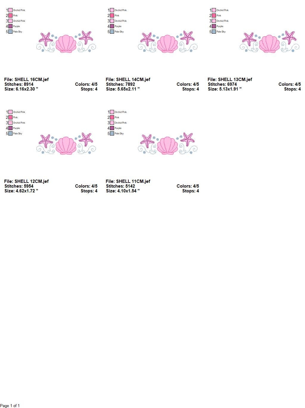 Pearl embroidery designs - Deep sea shells embroidery design machine embroidery pattern - Sea star embroidery file - embroidery download pes