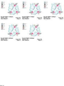 Butterfly embroidery design - Flowers embroidery designs machine embroidery pattern - Kitchen Towel embroidery file - instant download