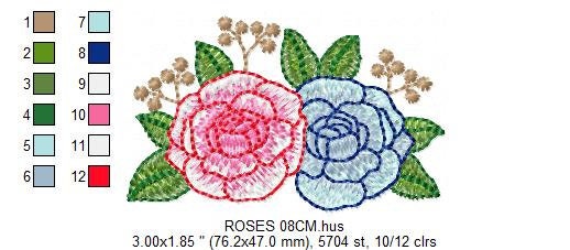Roses embroidery designs - Kitchen Towel embroidery design machine embroidery pattern - Rose embroidery file flower - instant download pes