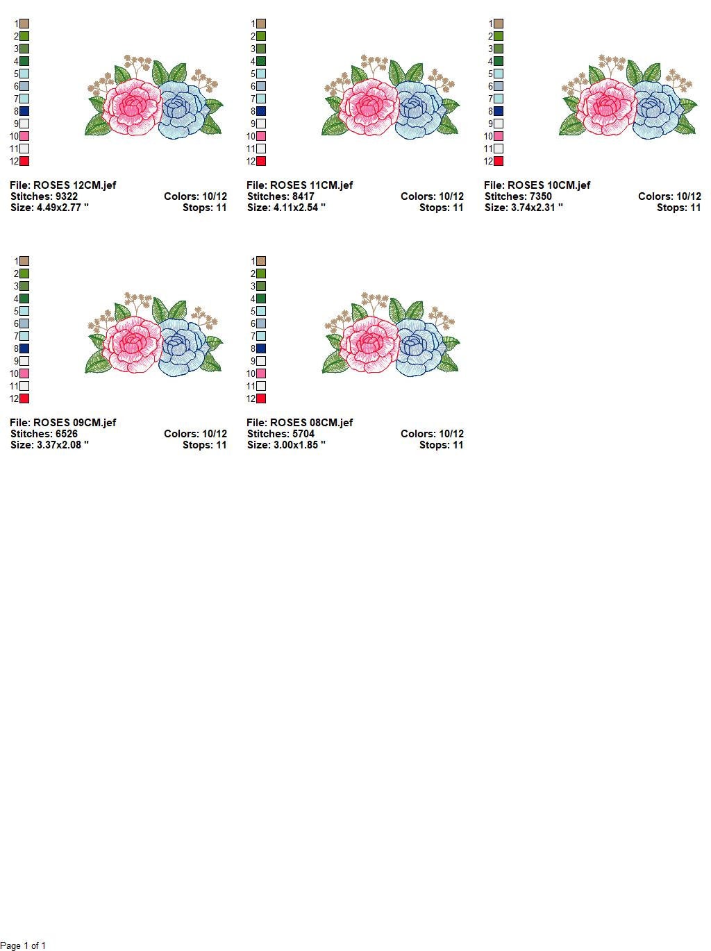 Roses embroidery designs - Kitchen Towel embroidery design machine embroidery pattern - Rose embroidery file flower - instant download pes