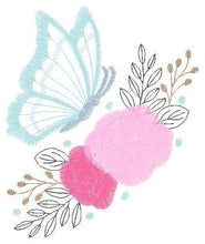 Cargar imagen en el visor de la galería, Butterfly embroidery design - Flowers embroidery designs machine embroidery pattern - Kitchen Tea Towel embroidery file - instant download
