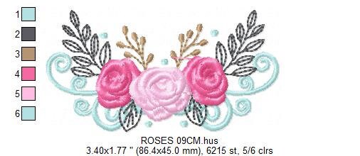 Roses embroidery designs - Towel embroidery design machine embroidery pattern - Rose embroidery file flower applique - instant download pes