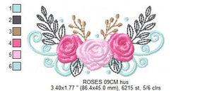 Roses embroidery designs - Towel embroidery design machine embroidery pattern - Rose embroidery file flower applique - instant download pes