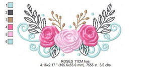 Roses embroidery designs - Towel embroidery design machine embroidery pattern - Rose embroidery file flower applique - instant download pes