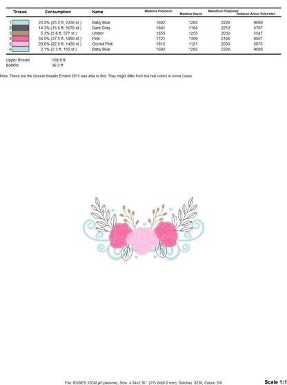 Roses embroidery designs - Towel embroidery design machine embroidery pattern - Rose embroidery file flower applique - instant download pes
