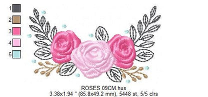 Roses embroidery designs - Towel embroidery design machine embroidery pattern - Rose embroidery file - flower embroidery for kitchen DST XXX