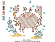 Charger l&#39;image dans la galerie, Crab embroidery design - Beach animals embroidery designs machine embroidery pattern - Ocean Life embroidery file - Delicate sea animal pes
