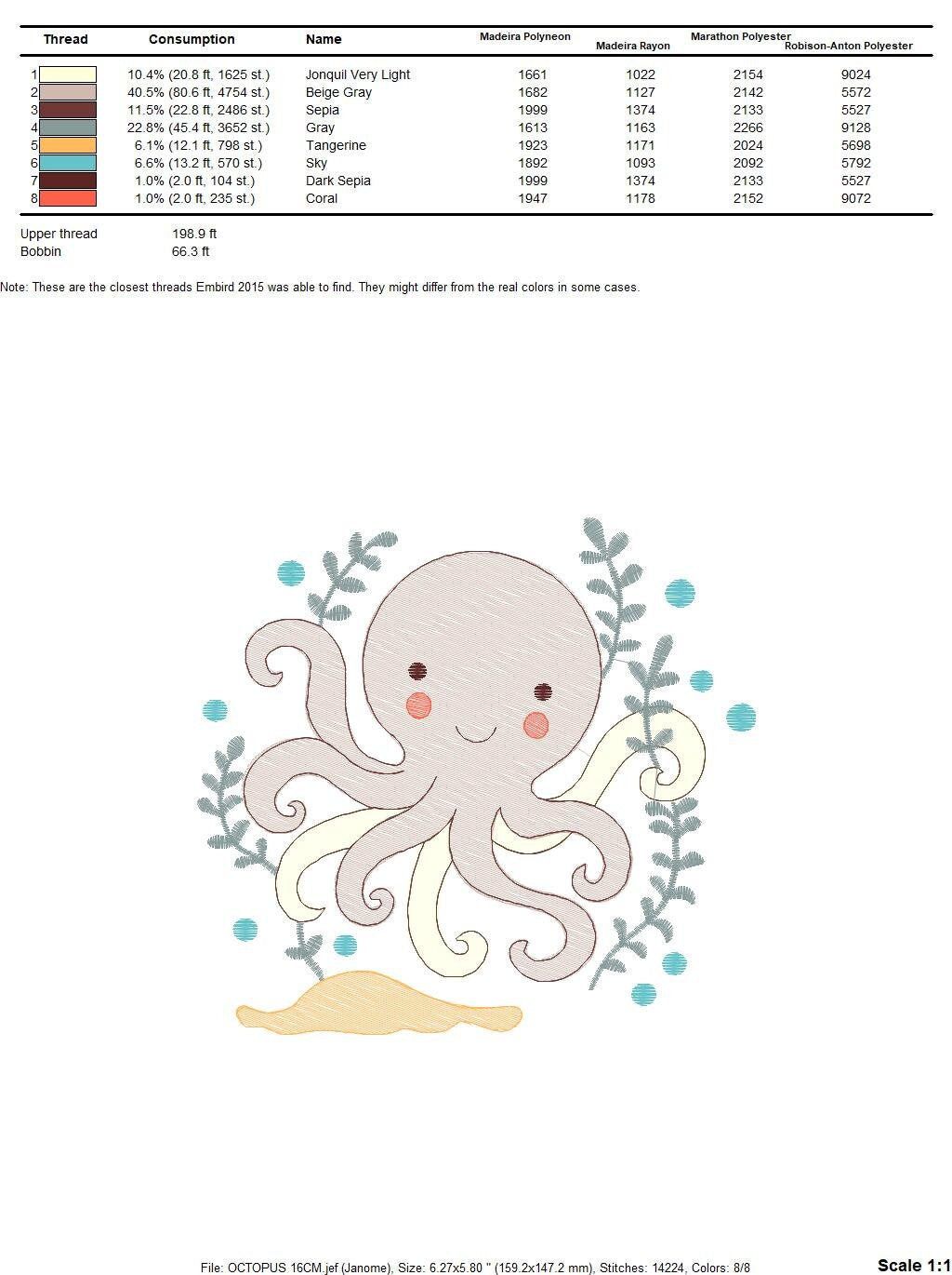 Octopus embroidery design - Sea animal embroidery designs machine embroidery pattern - Ocean animals embroidery - instant digital download