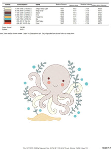 Octopus embroidery design - Sea animal embroidery designs machine embroidery pattern - Ocean animals embroidery - instant digital download