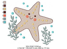 Charger l&#39;image dans la galerie, Starfish embroidery designs - Ocean Sea Star embroidery design machine embroidery pattern - Stars rippled design - kids embroidery ocean jef
