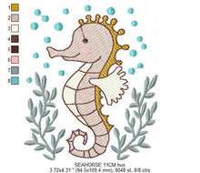 Laden Sie das Bild in den Galerie-Viewer, Seahorse embroidery design - Sea Animal embroidery designs machine embroidery pattern - Ocean animal embroidery file - instant download pes
