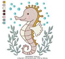 Laden Sie das Bild in den Galerie-Viewer, Seahorse embroidery design - Sea Animal embroidery designs machine embroidery pattern - Ocean animal embroidery file - instant download pes
