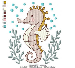 Seahorse embroidery design - Sea Animal embroidery designs machine embroidery pattern - Ocean animal embroidery file - instant download pes