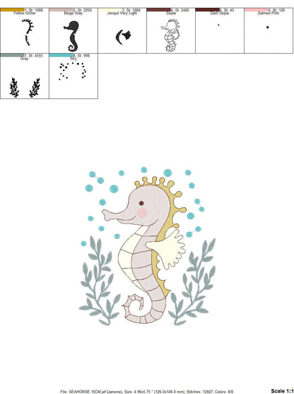 Seahorse embroidery design - Sea Animal embroidery designs machine embroidery pattern - Ocean animal embroidery file - instant download pes