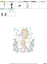 Laden Sie das Bild in den Galerie-Viewer, Seahorse embroidery design - Sea Animal embroidery designs machine embroidery pattern - Ocean animal embroidery file - instant download pes
