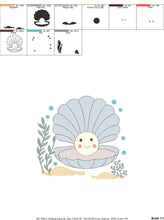 Carica l&#39;immagine nel visualizzatore di Gallery, Pearl embroidery designs - Deep sea shells embroidery design machine embroidery pattern - Children embroidery file - embroidery download pes
