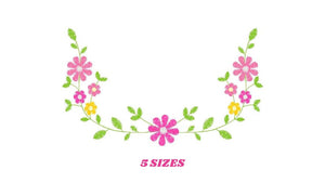 Flowers embroidery designs - Floral Wreath embroidery design machine embroidery pattern - Flower Frame embroidery file - instant download