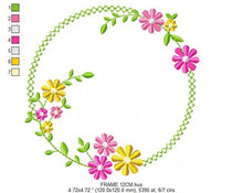 Cargar imagen en el visor de la galería, Monogram Frame embroidery designs - Flower embroidery design machine embroidery pattern - Floral embroidery file - instant download jef hus
