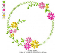 Cargar imagen en el visor de la galería, Monogram Frame embroidery designs - Flower embroidery design machine embroidery pattern - Floral embroidery file - instant download jef hus
