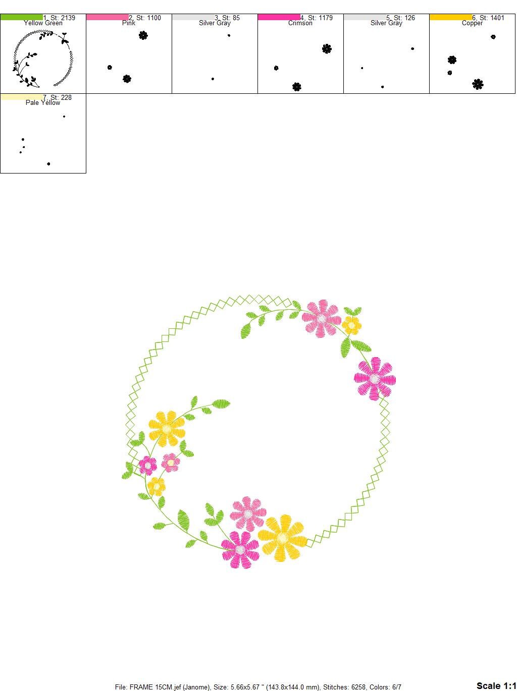 Monogram Frame embroidery designs - Flower embroidery design machine embroidery pattern - Floral embroidery file - instant download jef hus