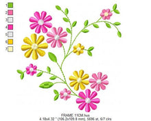 Charger l&#39;image dans la galerie, Flowers embroidery designs - Floral embroidery design machine embroidery pattern - Flower embroidery file - Kitchen towel embroidery jef pes
