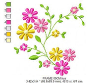 Charger l&#39;image dans la galerie, Flowers embroidery designs - Floral embroidery design machine embroidery pattern - Flower embroidery file - Kitchen towel embroidery jef pes
