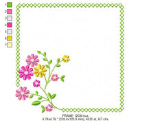 Cargar imagen en el visor de la galería, Monogram Frame embroidery designs - Flower embroidery design machine embroidery pattern - Floral embroidery file - baby girl embroidery pes
