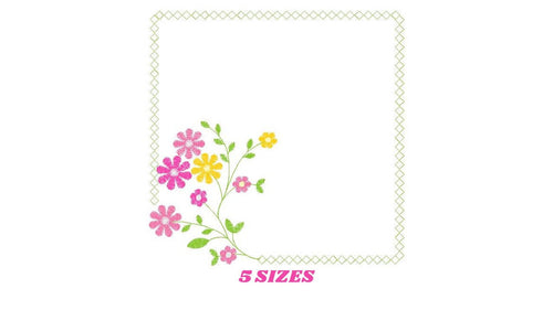 Monogram Frame embroidery designs - Flower embroidery design machine embroidery pattern - Floral embroidery file - baby girl embroidery pes