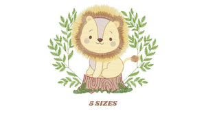 Lion embroidery designs - Safari embroidery design machine embroidery pattern - Baby boy embroidery file - Lion king embroidery download dst