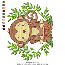 Laden Sie das Bild in den Galerie-Viewer, Monkey embroidery designs - Safari embroidery design machine embroidery pattern - Animal embroidery file - Baby boy embroidery download pes
