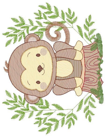 Monkey embroidery designs - Safari embroidery design machine embroidery pattern - Animal embroidery file - Baby boy embroidery download pes