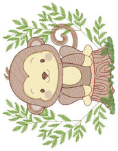 Laden Sie das Bild in den Galerie-Viewer, Monkey embroidery designs - Safari embroidery design machine embroidery pattern - Animal embroidery file - Baby boy embroidery download pes
