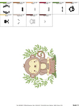 Carica l&#39;immagine nel visualizzatore di Gallery, Monkey embroidery designs - Safari embroidery design machine embroidery pattern - Animal embroidery file - Baby boy embroidery download pes
