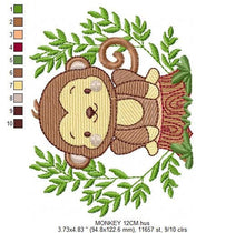 Laden Sie das Bild in den Galerie-Viewer, Monkey embroidery designs - Safari embroidery design machine embroidery pattern - Animal embroidery file - Baby boy embroidery download pes
