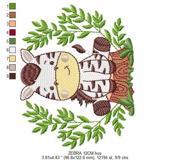 Zebra embroidery designs - Animal embroidery design machine embroidery pattern - Safari embroidery file - instant digital download pes hus
