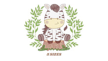 Cargar imagen en el visor de la galería, Zebra embroidery designs - Animal embroidery design machine embroidery pattern - Safari embroidery file - instant digital download pes hus
