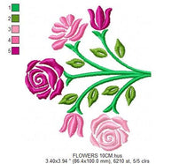 Charger l&#39;image dans la galerie, Roses embroidery designs - Kitchen Towel embroidery design machine embroidery pattern - Rose embroidery file - Flower embroidery pes hus jef
