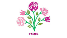 Charger l&#39;image dans la galerie, Roses embroidery designs - Kitchen Towel embroidery design machine embroidery pattern - Rose embroidery file - Flower embroidery pes hus jef
